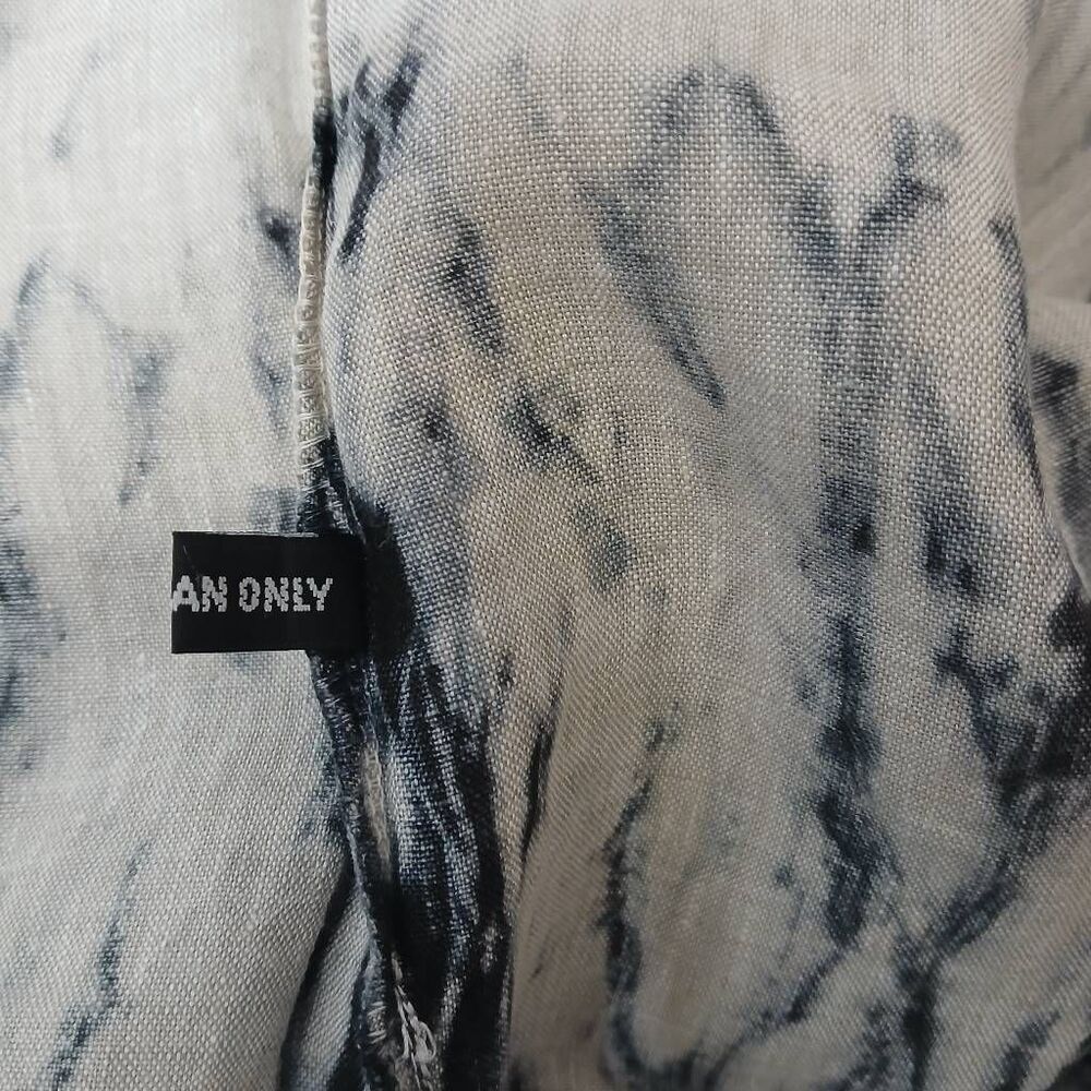 Launderette womens xl long dress maxi kaftan 100% linen art wear beige black - Picture 8 of 8